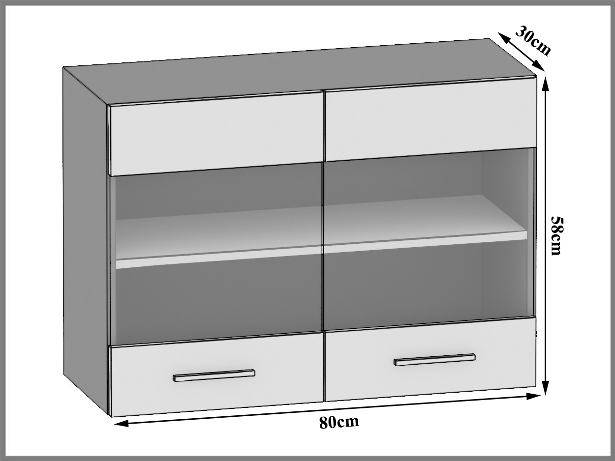 Küchenschrank Belini Oberschrank 80 cm Eiche sonoma Hersteller TOR SGW80/2/WT/DS/0/P