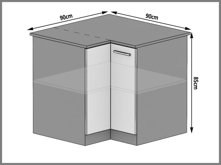 Küchenschrank Belini untere Ecke 90 cm Eiche Sonoma mit Arbeitsplatte Hersteller TOR SNP90/2/WT/DS/0/P