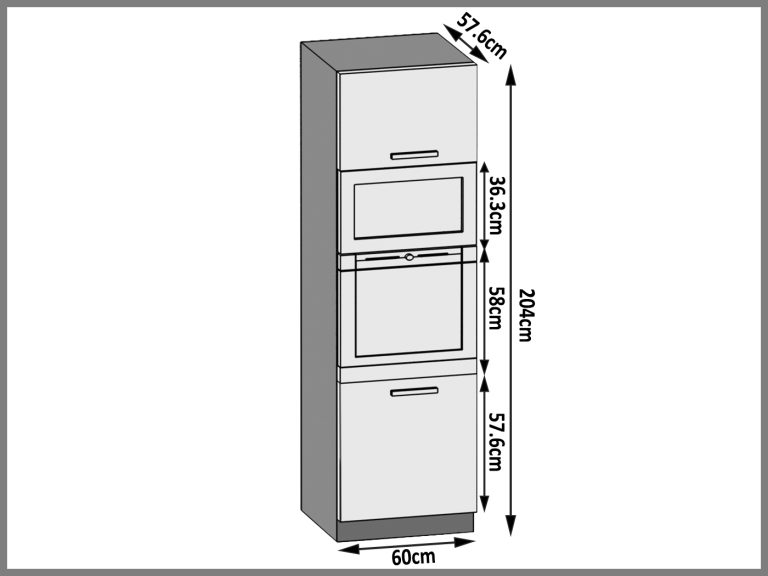 Belini Hochschrank für Einbaubackofen 60 cm Sonoma-Eiche Hersteller TOR SSP60/0/WT/DS/0/U