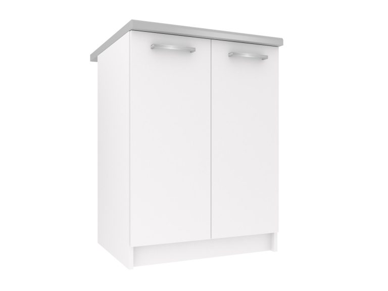 Belini Unterschrank 60 cm Weiß Matt mit Arbeitsplatte Hersteller TOR SD2-60/0/WT/WT/0/E