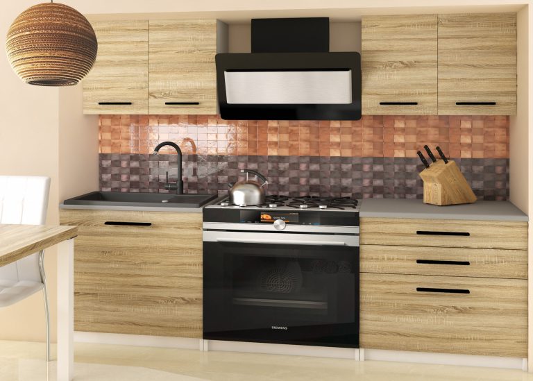 Küchenzeile Belini 120 cm Eiche Sonoma ohne Arbeitsplatte Tiesto2 Hersteller TOR TIESTO2/2/WT/DS/BB/B1