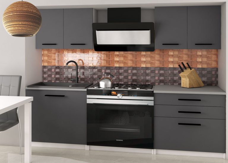 Küchenzeile Belini 120 cm grau matt ohne Arbeitsplatte Tiesto2 Hersteller TOR TIESTO2/2/WT/SR/BB/B1