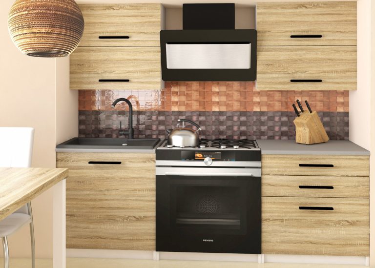 Küchenzeile Belini 120 cm Eiche Sonoma ohne Arbeitsplatte Eleganta2 Hersteller TOR ELEGANTA2/2/WT/DS/BB/B1