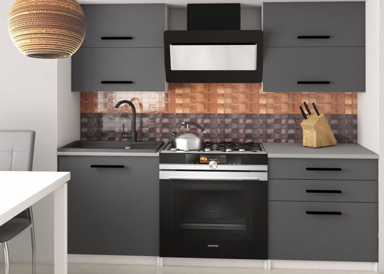Küchenzeile Belini 120 cm grau matt ohne Arbeitsplatte Eleganta2 Hersteller TOR ELEGANTA2/2/WT/SR/BB/B1
