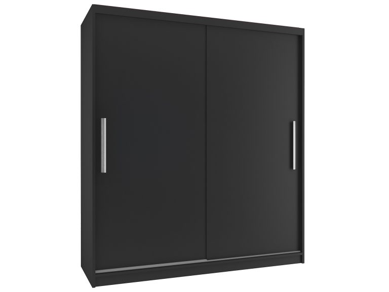 Kleiderschrank 133 cm Belini schwarz matt mit Schiebetüren Hersteller SI SZP2/2/B/B/0/AL