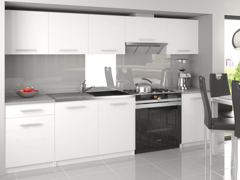 Küchenzeile Belini 240 cm weiß matt mit Arbeitsplatte Uniqa3 Hersteller TOR UNIQA3/3/WT/WT/0/E