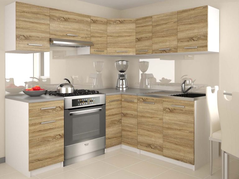 Eckküche Belini 360 cm Eiche Sonoma mit Arbeitsplatte Lidiauniqa2 Hersteller TOR LIDIAUNIQA2/4/WT/DS/0/B1