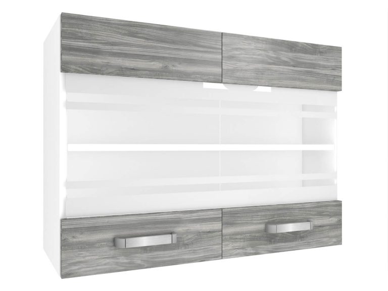 Küchenschrank Belini oben 80 cm grau anthrazit Glamour Wood Hersteller TOR SGW80/2/WT/GW1/0/U