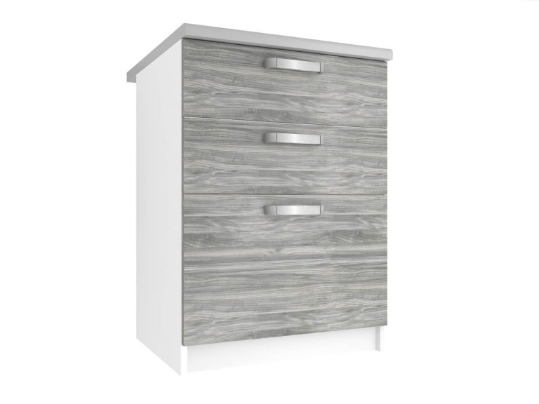 Belini Küchenunterschrank mit Schubladen 60 cm Grau Antrazit Glamour Wood ohne Arbeitsplatte Hersteller TOR SDSZ60/1/WT/GW/0/U