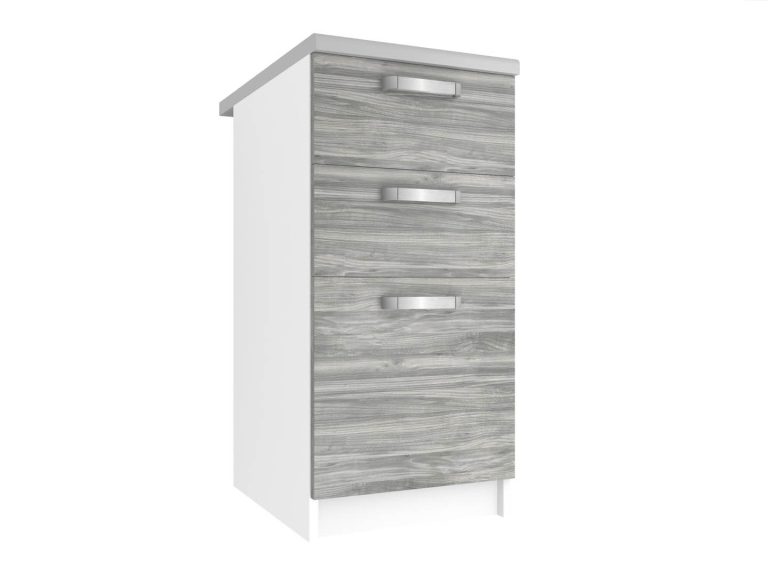 Belini Küchenunterschrank mit Schubladen 40 cm Grau Anthrazit Glamour Wood mit Arbeitsplatte Hersteller TOR SDSZ40/0/WT/GW/0/U