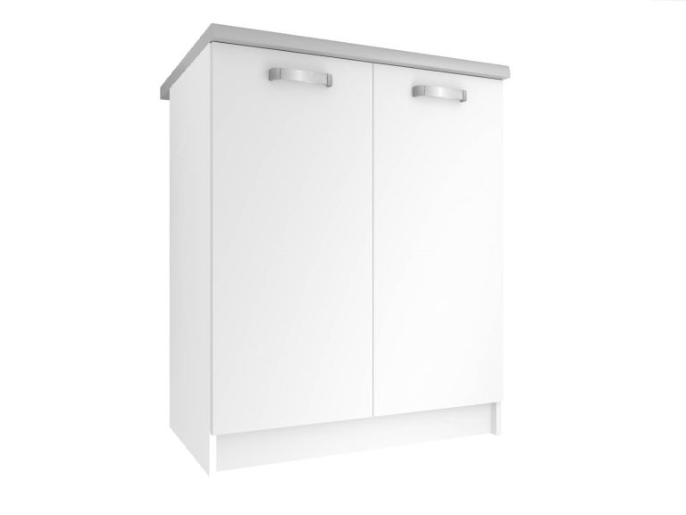 Belini Unterschrank 60 cm Weiß Matt mit Arbeitsplatte Hersteller TOR SD2-60/0/WT/WT/0/U