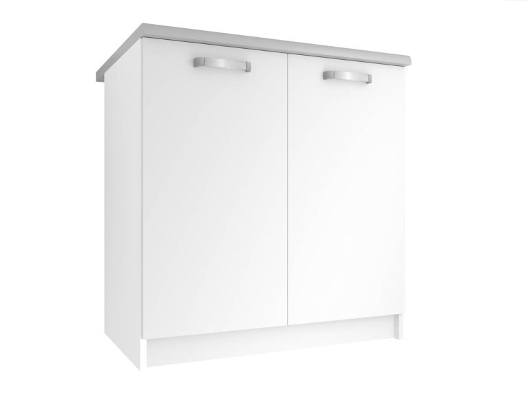 Belini Unterschrank 80 cm Matt Weiß mit Arbeitsplatte Hersteller TOR SD80/0/WT/WT/0/U
