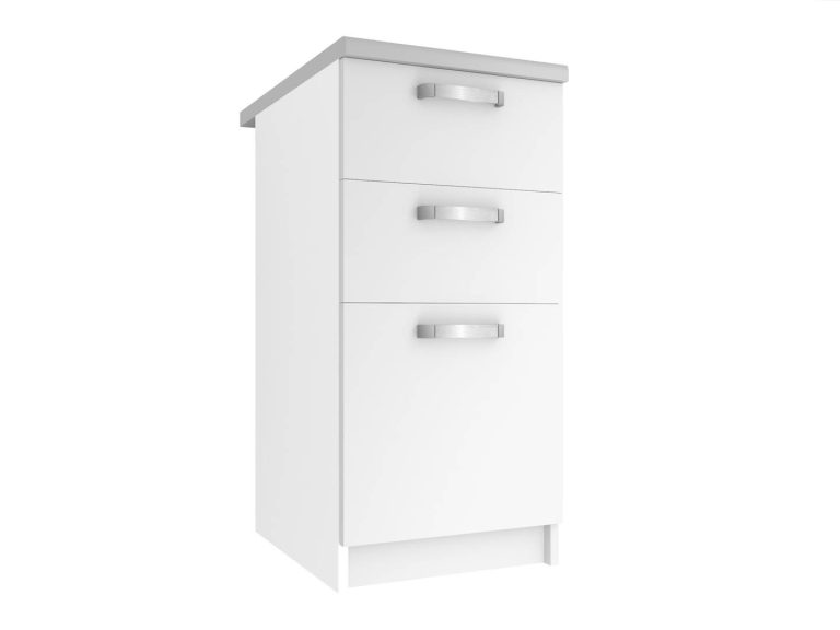 Belini Küchenunterschrank mit Schubladen 40 cm weiß matt mit Arbeitsplatte Hersteller TOR SDSZ40/1/WT/WT/0/U