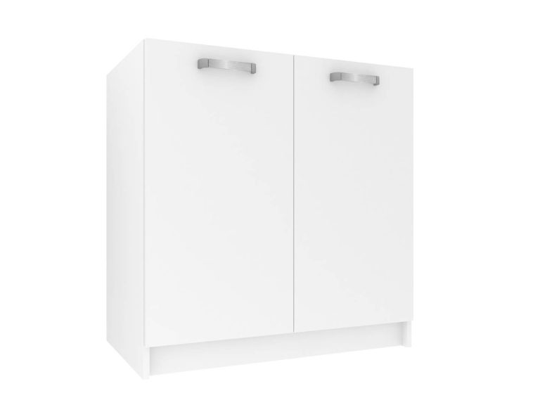 Belini Unterschrank für Spüle 80 cm Matt Weiß ohne Arbeitsplatte Hersteller TOR SDZ80/0/WT/WT/0/U