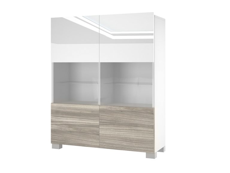 Kommode Belini weiß glänzend / grau anthrazit Glamour Wood Imperium Belini 10 Hersteller IMP KOM1/3/W/WGW1/0/0