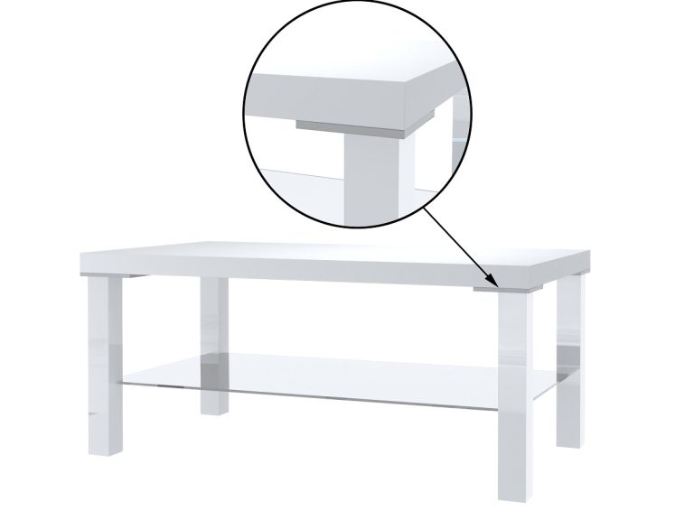 Couchtisch Belini weiß Imperium Belini 5 IMP SK1/1/B/W/0/0