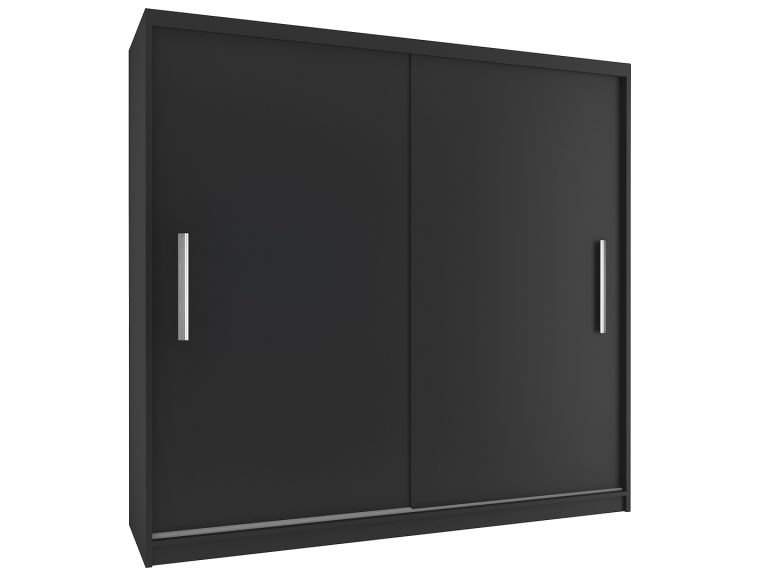 Kleiderschrank mit Schiebetüren 200 cm schwarz Ebenholz dunkel Hersteller SI SZP1/2/B/B/0/AL