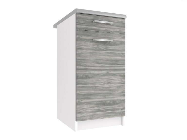 Belini Küchenunterschrank mit Schubladen 40 cm grau anthrazit Glamour Wood mit Arbeitsplatte Hersteller TOR SDSZ1-40/1/WT/GW/0/E