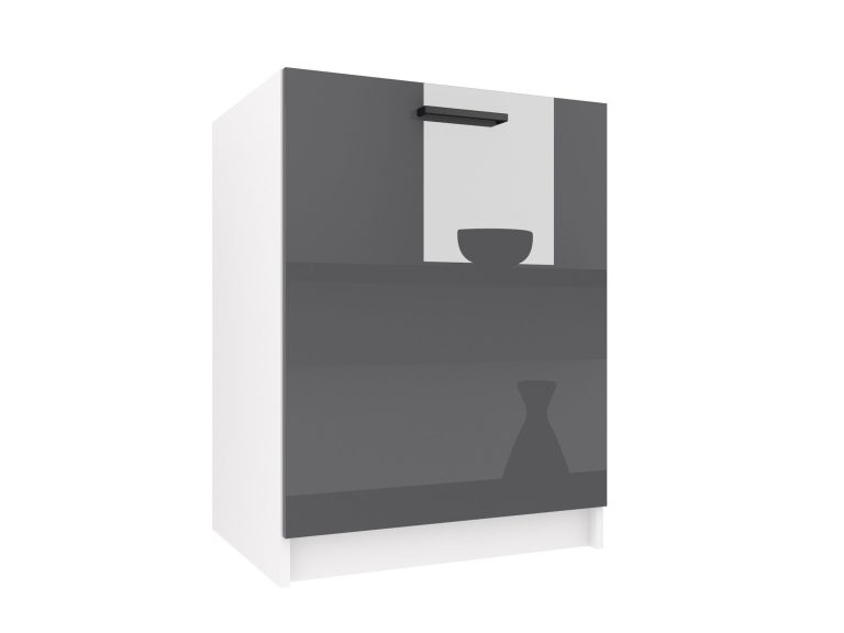 Belini Unterschrank Spülenschrank 60 cm Grau Hochglanz ohne Arbeitsplatte Hersteller INF SDZ60/0/WT/S/0/B1