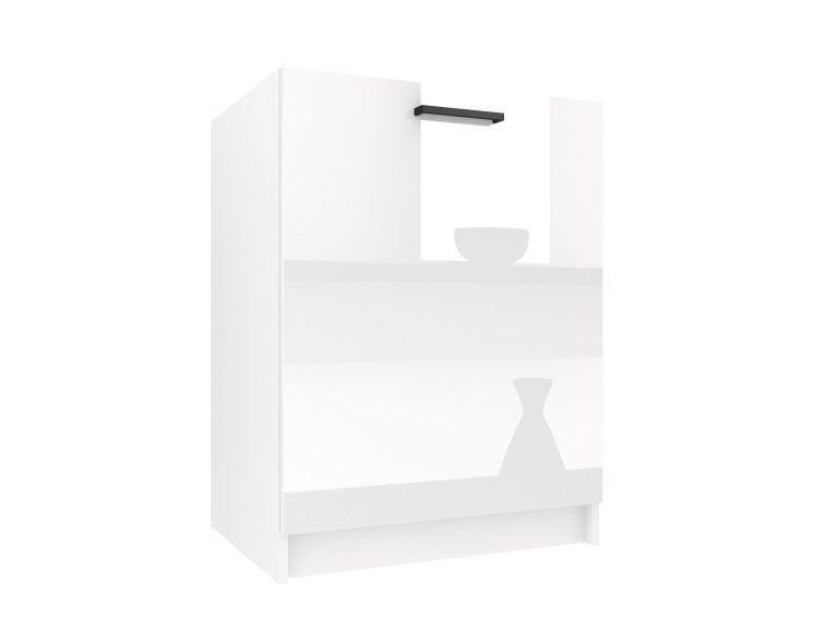 Belini Unterschrank für Spüle 60 cm Weiß Hochglanz ohne Arbeitsplatte Hersteller INF SDZ60/0/WT/W/0/B1
