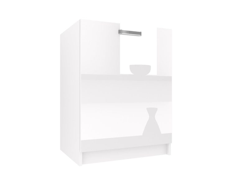 Belini Spülenschrank 60 cm in Weiß Hochglanz ohne Arbeitsplatte Hersteller INF SDZ60/0/WT/W/0/F