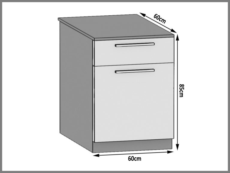 Belini Unterschrank ohne Arbeitsplatte mit Schubladen 60 cm Eiche Wotan Hersteller TOR SDSZ1-60/0/WT/DW/BB/B1






