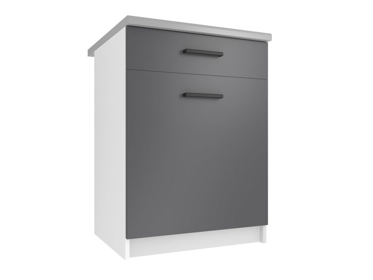 Belini Unterschrank ohne Arbeitsplatte mit Schubladen 60 cm Grau Matt Hersteller TOR SDSZ1-60/0/WT/SR/BB/B1