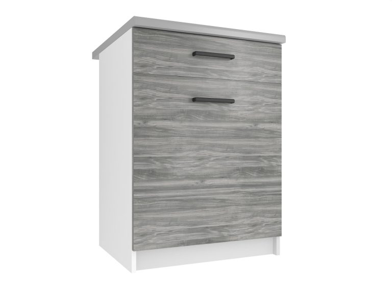 Belini Küchenunterschrank mit Schubladen 60 cm grau anthrazit Glamour Wood mit Arbeitsplatte Hersteller TOR SDSZ1-60/0/WT/GW/0/B1
