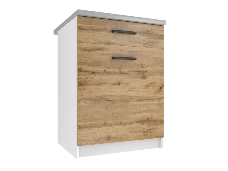 Belini Unterschrank ohne Arbeitsplatte mit Schubladen 60 cm Eiche Wotan Hersteller TOR SDSZ1-60/0/WT/DW/BB/B1






