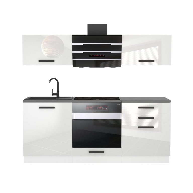 Belini Küchenzeile Premium Komplettversion 180 cm Hochglanzweiß ohne Arbeitsplatte SOPHIA Hersteller INF SOPHIA/0/WT/W/0/B1
