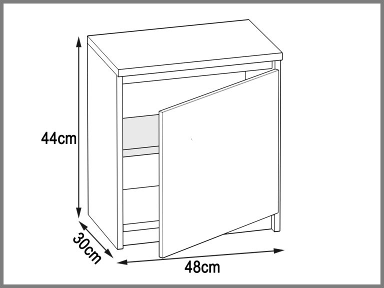 Nachttisch Belini schwarz / weiß Hersteller BH SN1/1/B/B/4W/0