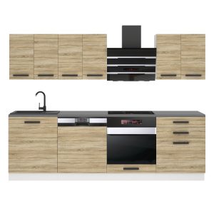 Belini Küchenzeile Premium Komplettversion 240 cm Sonoma-Eiche ohne Arbeitsplatte SUSAN Hersteller
