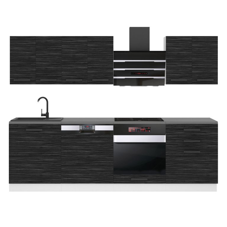Belini Küchenzeile Premium Komplettversion 240 cm königliches Ebenholz ohne Arbeitsplatte SUSAN Hersteller TOR SUSAN/0/WT/HK/0/B1
