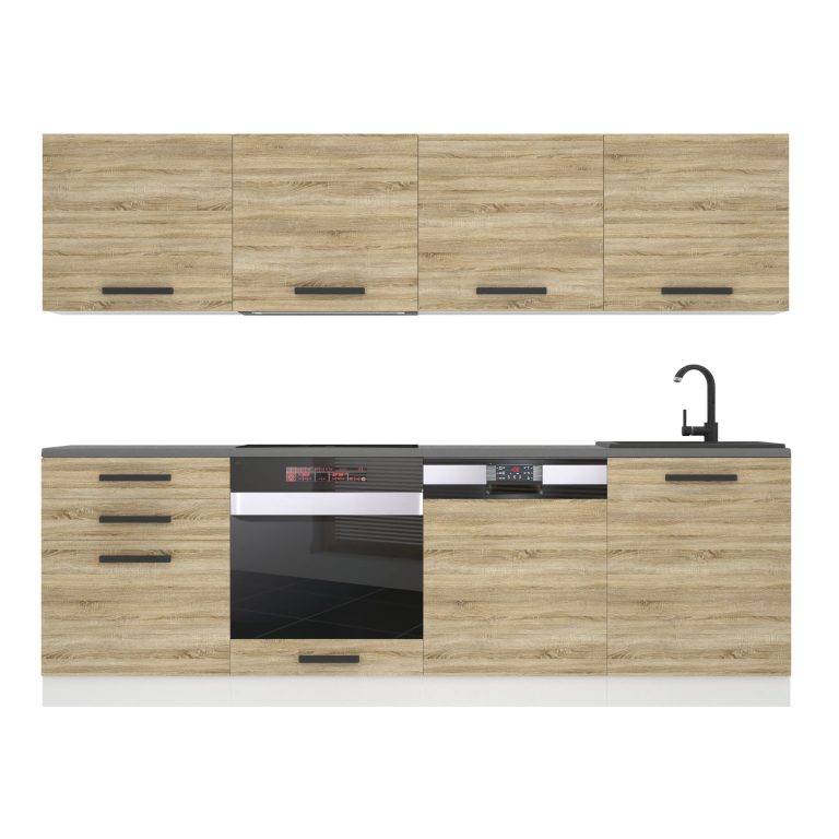 Belini Küchenzeile Premium Komplettversion 240 cm Sonoma-Eiche Arbeitsplatte ALICE Hersteller TOR ALICE/0/WT/DS/B/ B1
