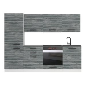 Belini Küchenzeile Premium Komplettversion 240 cm Grau Anthrazit Glamour Wood ohne Arbeitsplatte SANDY Hersteller