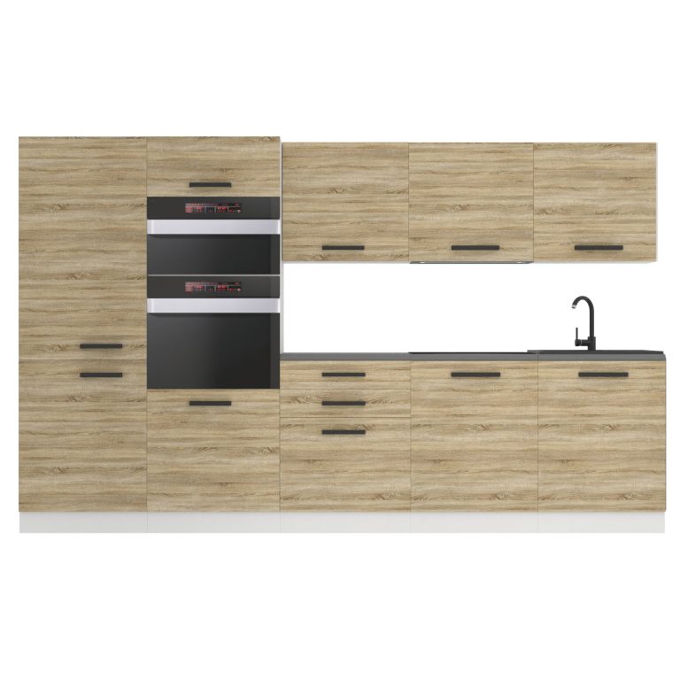 Belini Küchenzeile Premium Komplettversion 300 cm Sonoma-Eiche ohne Arbeitsplatte GRACE Hersteller TOR GRACE/0/WT/DS/0/B1