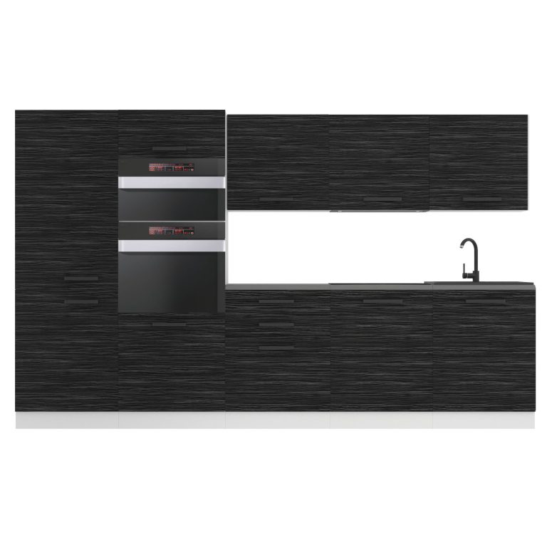  Belini Küchenzeile Premium Komplettversion 300 cm königliches Ebenholz ohne Arbeitsplatte GRACE Hersteller TOR GRACE/0/WT/HK/0/B1