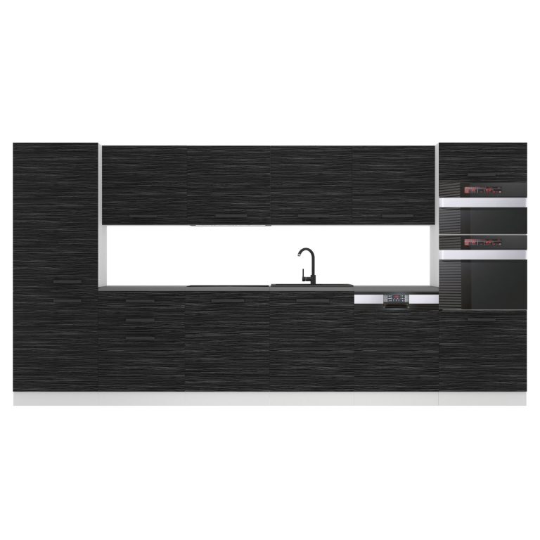 Belini Küchenzeile Premium Komplettversion 360 cm königliches Ebenholz Arbeitsplatte NAOMI Hersteller TOR NAOMI/0/WT/HK/B/B1

