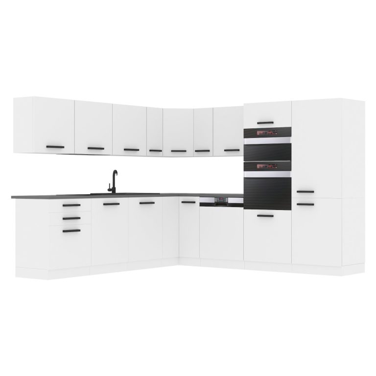 Belini Küchenzeile Premium Komplettversion 540 cm Mattweiß ohne Arbeitsplatte JANE Hersteller TOR JANE/0/WT/WT/0/B1