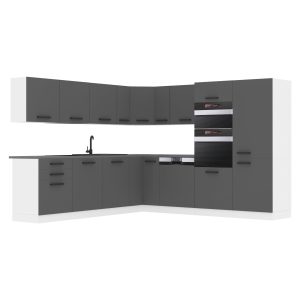 Belini Küchenzeile Premium Komplettversion 540 cm Mattgrau ohne Arbeitsplatte JANE Hersteller