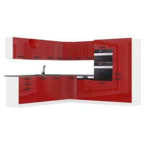 Belini Küchenzeile Premium Komplettversion 540 cm Hochglanzrot ohne Arbeitsplatte JANE Hersteller