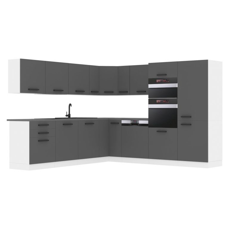 Belini Eckküche Premium Komplettversion 540 cm Mattgrau Arbeitsplatte JANE Hersteller TOR JANE/0/WT/SR/B/B1
