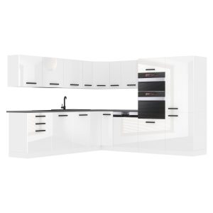 Belini Eckküche Premium Komplettversion 540 cm Hochglanzweiß Arbeitsplatte JANE Hersteller