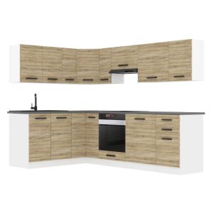 Belini Eckküche Premium Komplettversion 420 cm Sonoma-Eiche ohne Arbeitsplatte JANET Hersteller