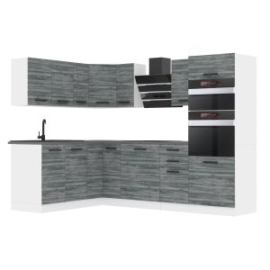 Belini Eckküche Premium Komplettversion 420 cm Grau Anthrazit Glamour Wood ohne Arbeitsplatte MELANIE Hersteller