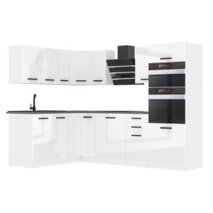 Belini Eckküche Premium Komplettversion 420 cm Hochglanzweiß ohne Arbeitsplatte MELANIE Hersteller