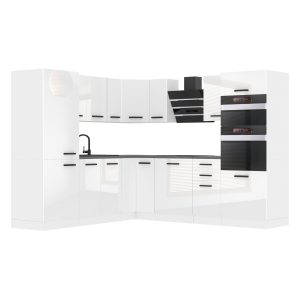 Belini Eckküche Premium Komplettversion 480 cm Hochglanzweiß ohne Arbeitsplatte STACY Hersteller