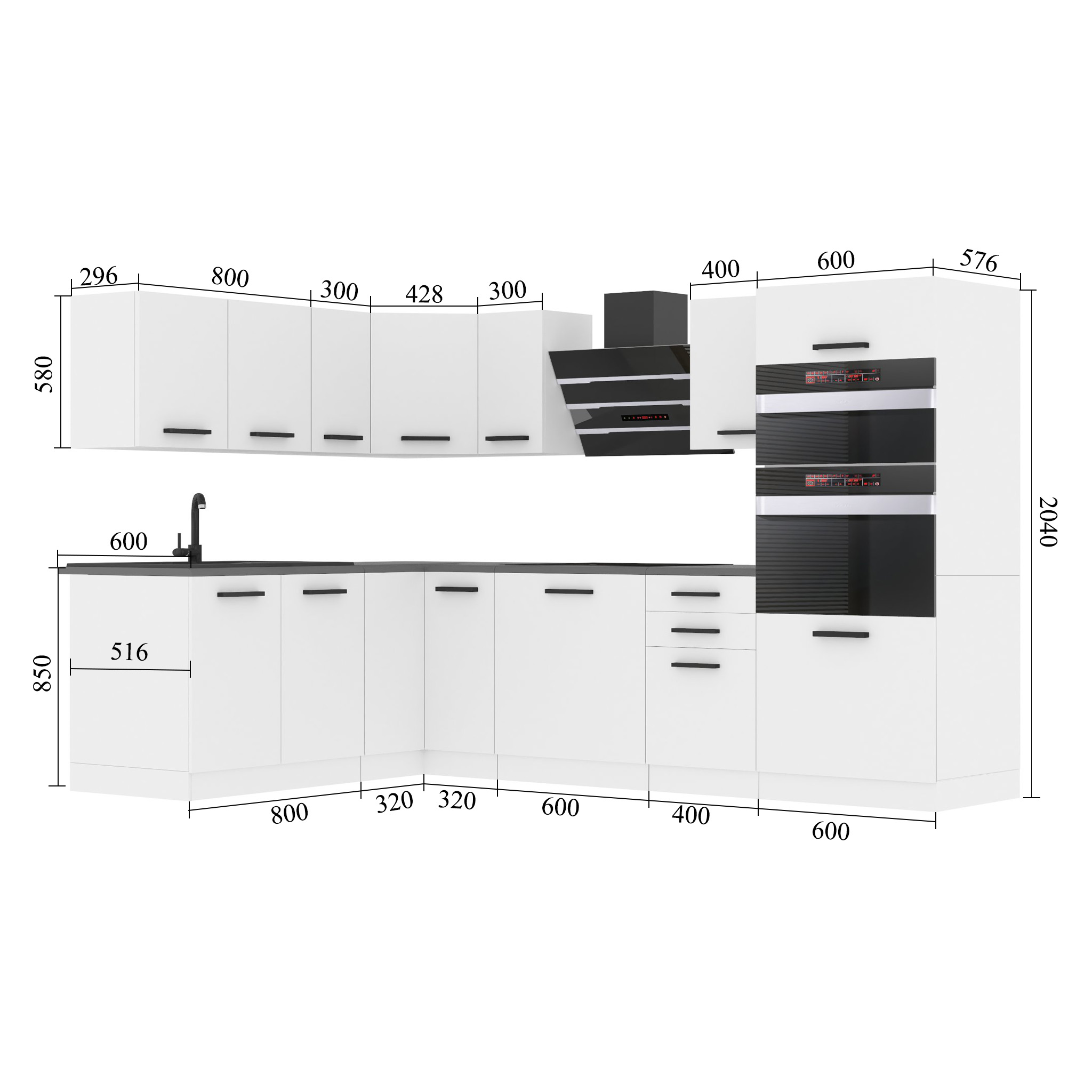 Belini Eckküche Premium Komplettversion 420 cm Hochglanzgrau Arbeitsplatte MELANIE Hersteller INF MELANIE/0/WT/S/B/B1
