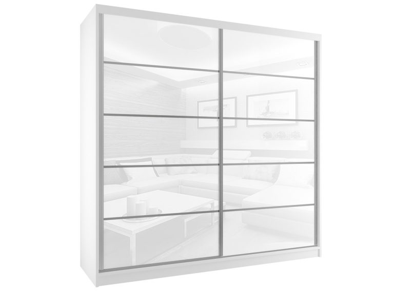 Kleiderschrank mit Schiebetüren 200 cm weiß glänzend Hersteller BH SZP1/2/W/WI/5W/HI