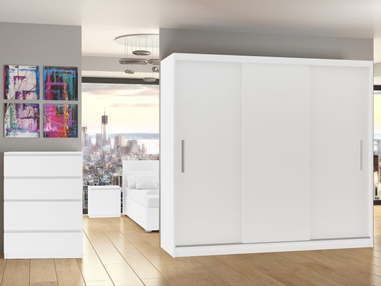 Schiebeschrank 232 cm weiß matt Hersteller
